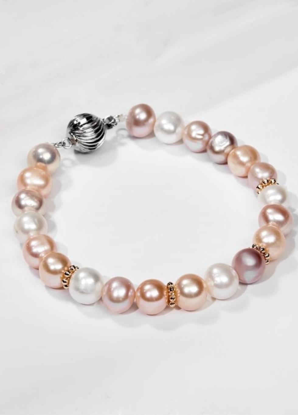 Lắc tay ngọc trai nhiều màu cao cấp 8mm