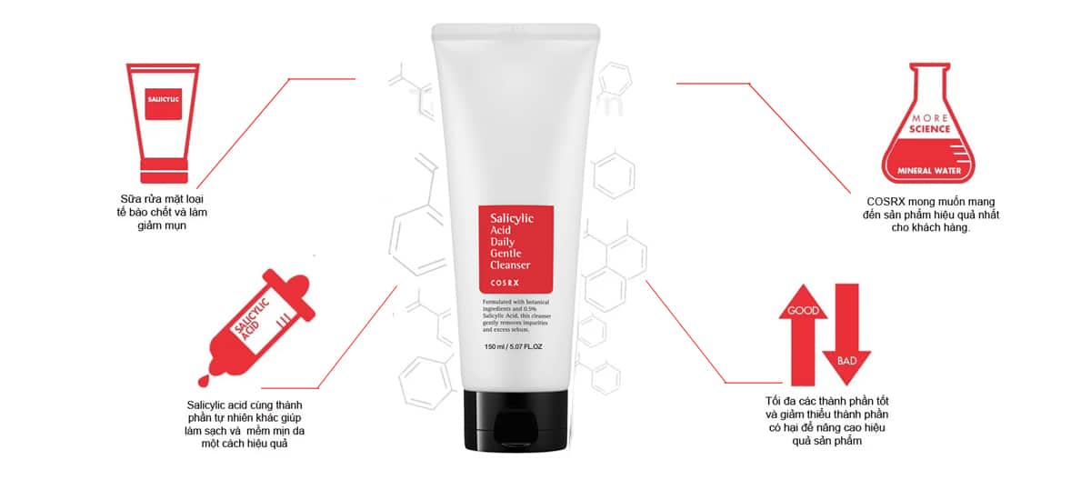 Sữa Rửa Mặt Cosrx Salicylic Acid Daily Gentle Cleanser 150ml