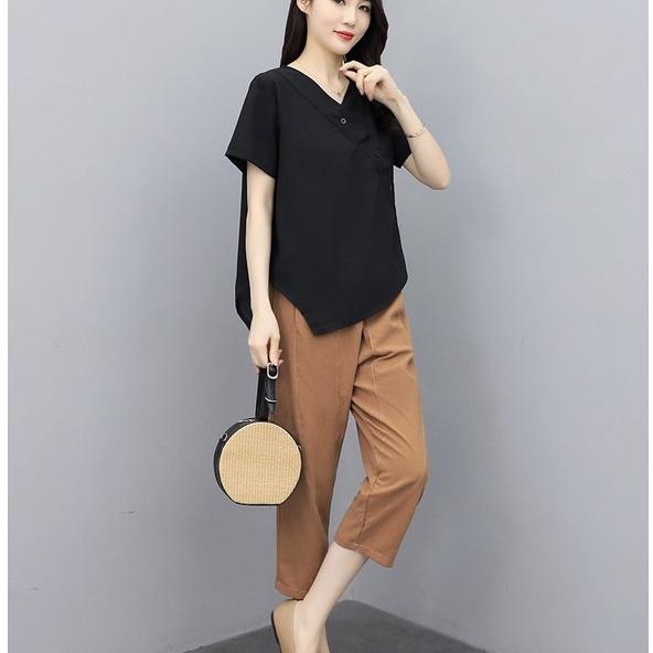 Bộ mặc nhà nữ, chất liệu Đũi mát mẻ, thấm hút mồ hôi, đồ bộ mặc nhà, đồ bộ trung niên nữ NeSa Shop