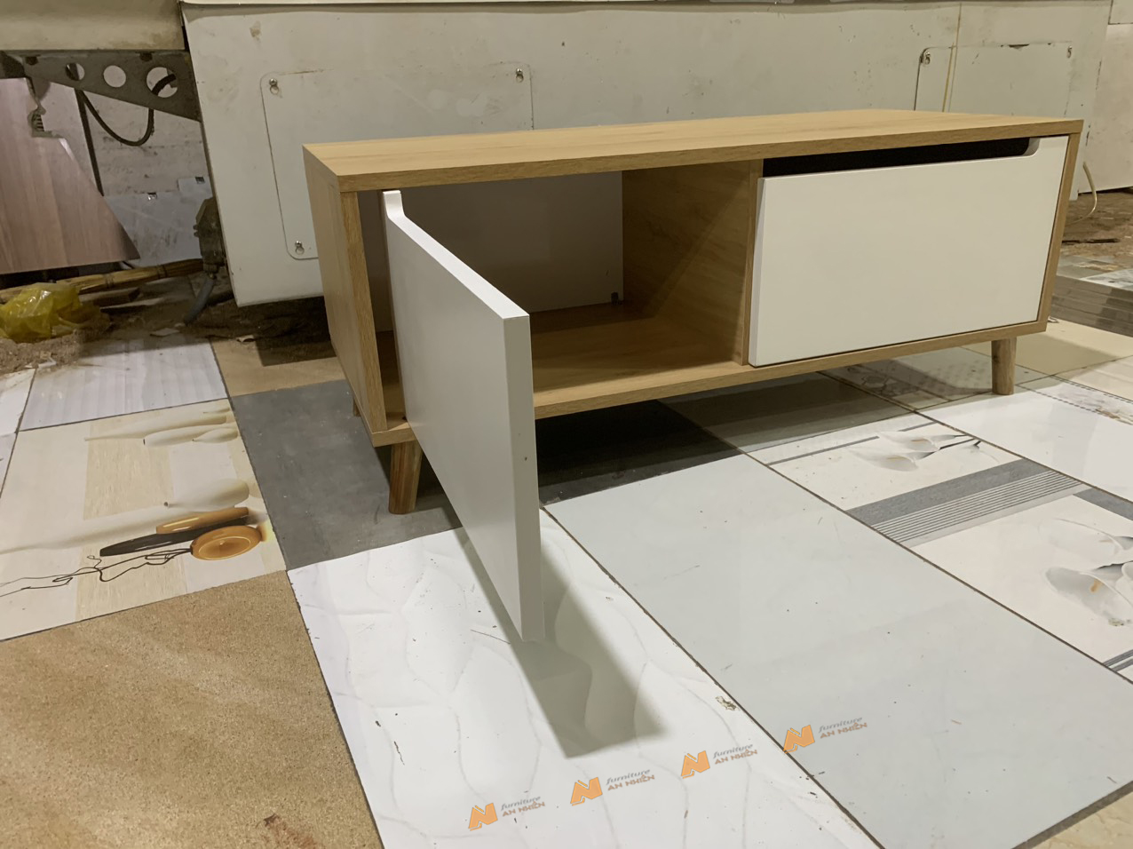 Made in VN Kệ tivi giá rẻ bằng gỗ mdf 17mm công ty Mộc Phát độ bền trên 30 năm AN065