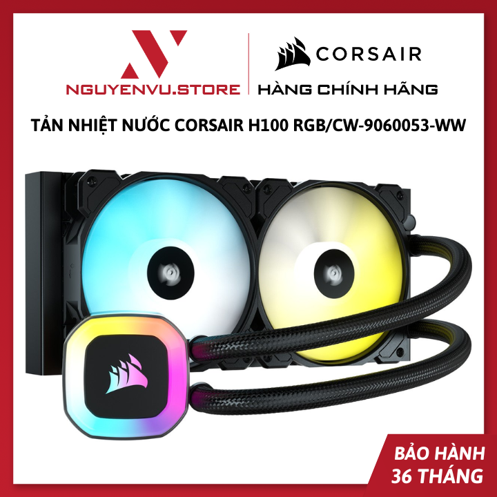 Tản nhiệt nước Corsair H100 RGB (CW-9060053-WW) - Hàng Chính Hãng