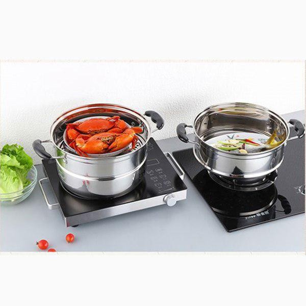 NỒI HẤP INOX 3 TẦNG ĐA NĂNG KÍCH THƯỚC 28 CM TẶNG KÈM LÓT NỒI SILICOL TIỆN LỢI