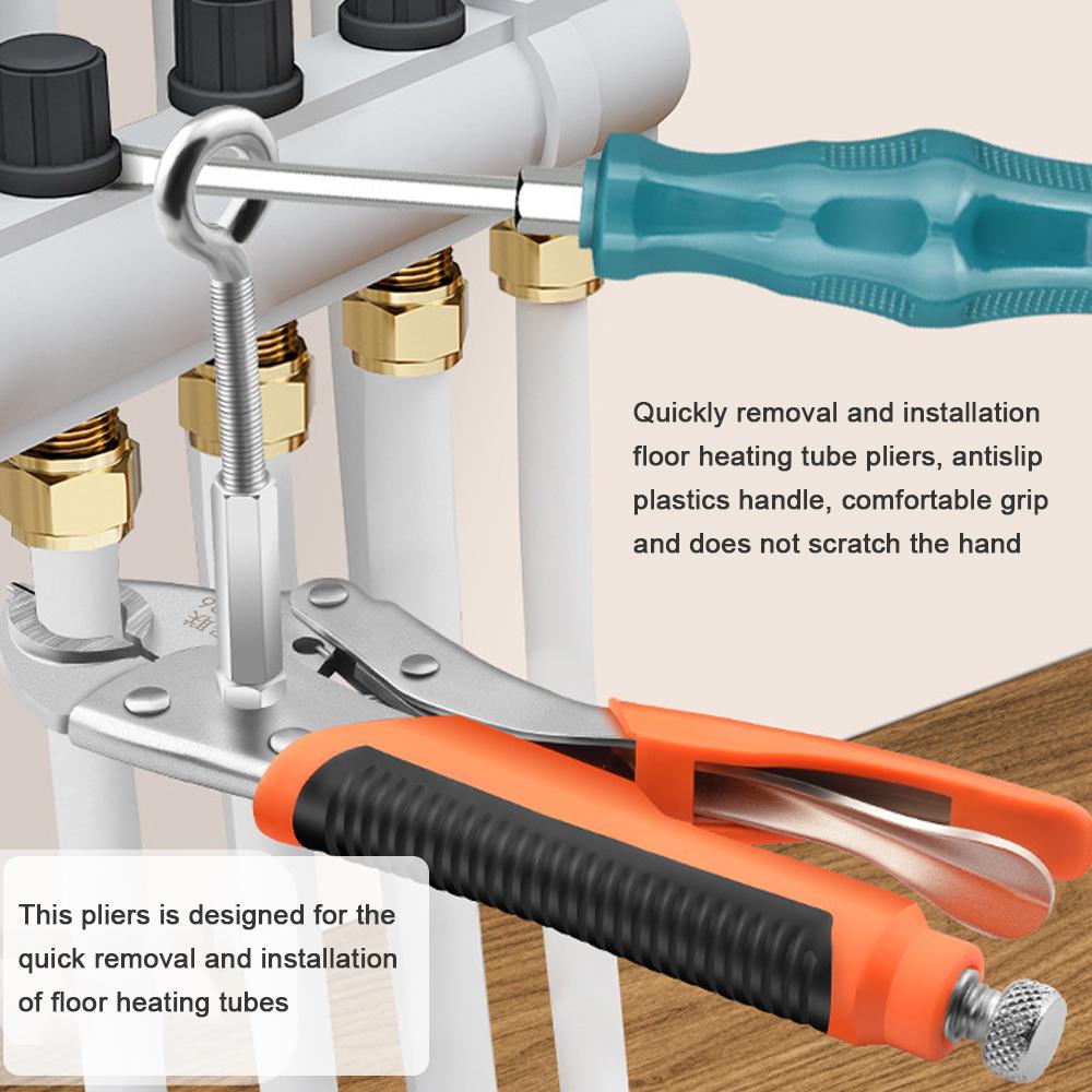 Multifunctional Pipes Steel Clamping Pliers Floor Heating Pipes Quick Installation Removal Tool Special Floor Heating Repairing Tools
