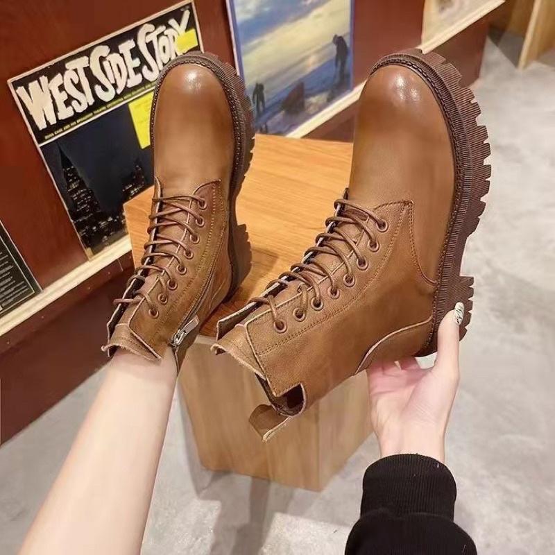 Giày bốt nữ cao cổ , boot cao cổ da cao cấp đế cao 5cm tôn dáng cực chất và sang 688 khóa cạnh