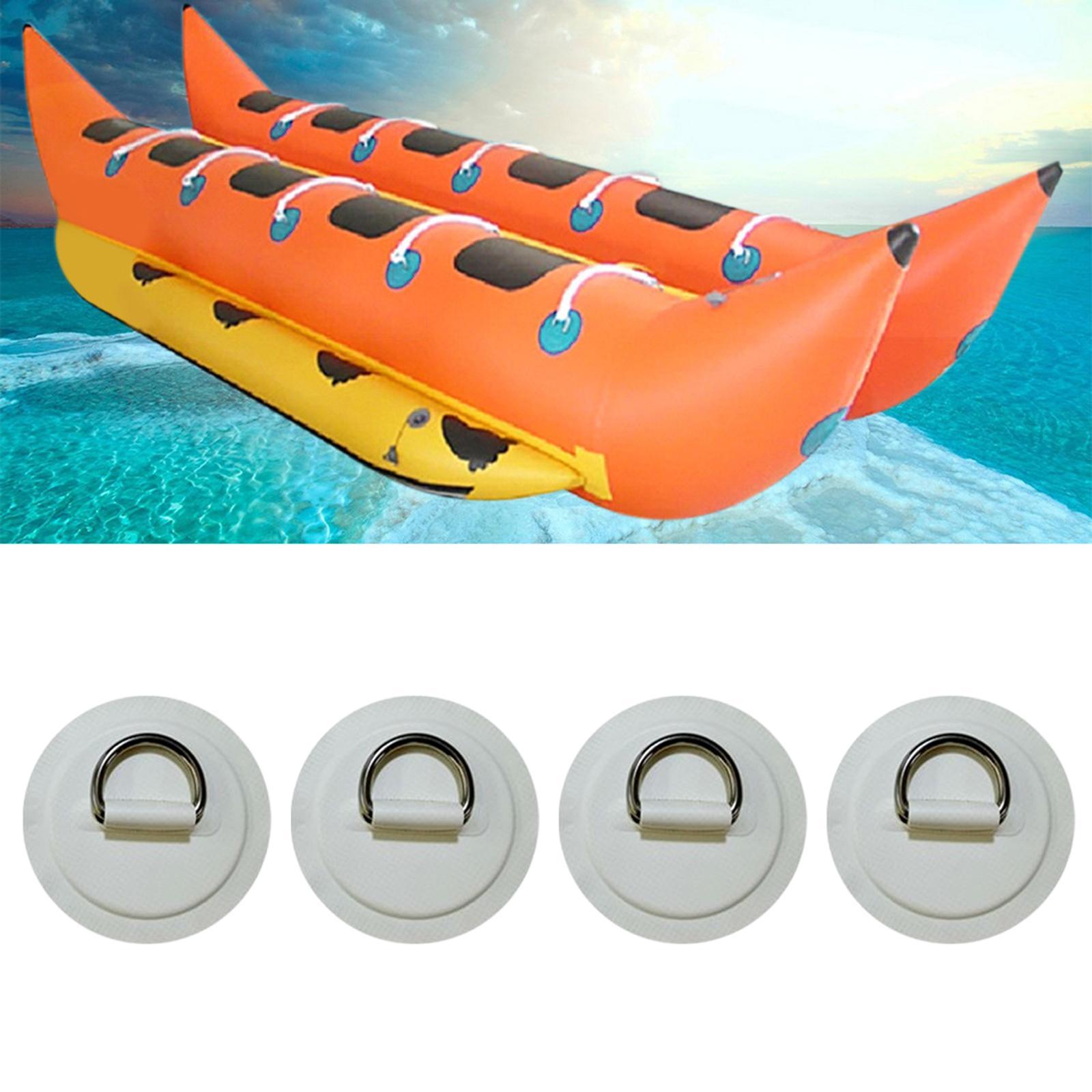 4Pcs D Rings Patch Stainless Steel Cord Buckles for Boat Paddle Board Dinghy