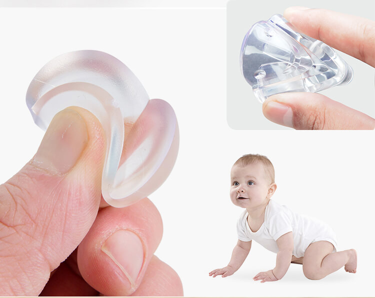 SET 2 Nút Silicone Bọc Cạnh Bàn Ghế Bịt Góc Chống Va Đập Bảo Vệ An Toàn Cho Bé Tròn &amp; Vuông Keo Dán 3M