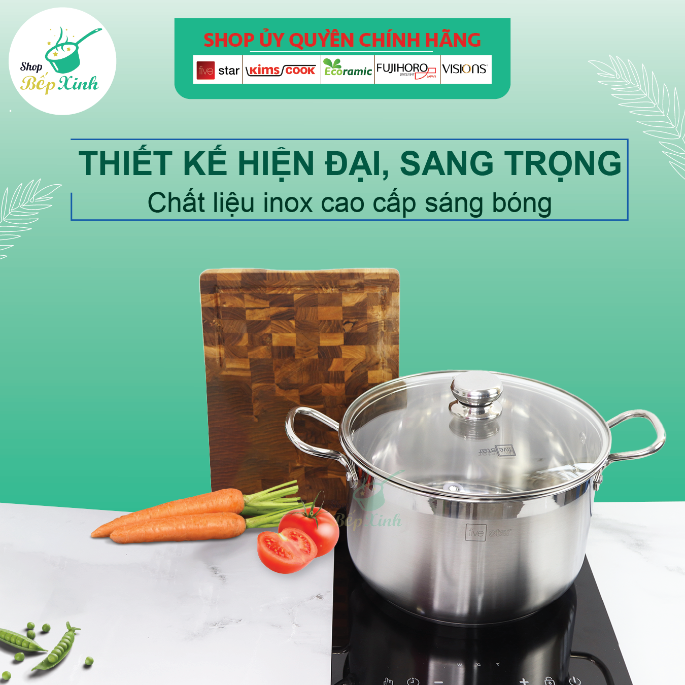 Nồi Inox 3 Đáy Nắp Kính Fivestar N28-3DG - Hàng Chính Hãng