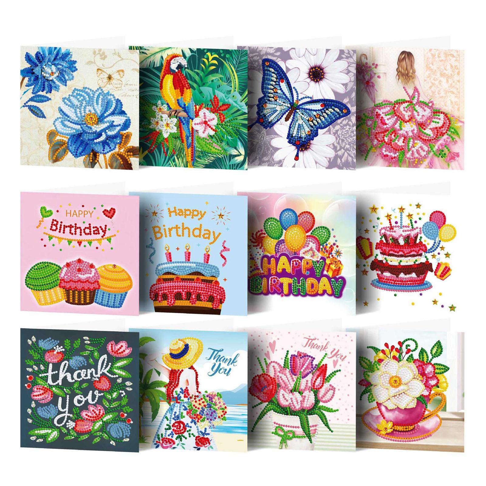 12 Pieces Craft Creative Greeting Cards for Xmas Holiday
