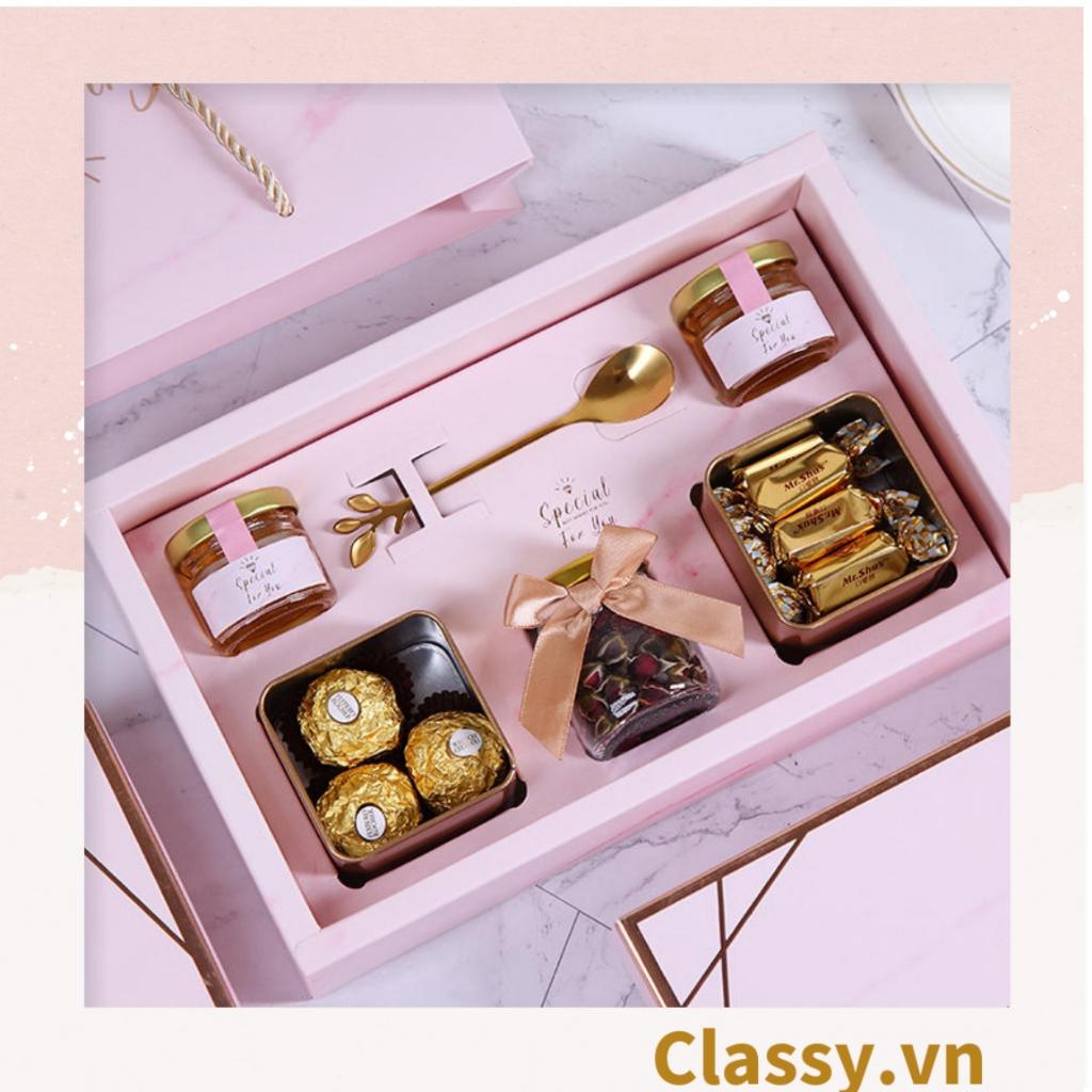 XÉ LẺ Bộ túi giấy Classy hoặc Hộp quà 26 * 16 * 5,5cm đựng quà In chữ Sweet Gift phong cách châu Âu Q320