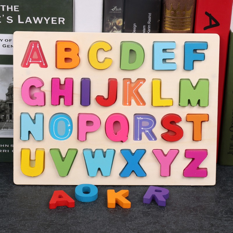 Bảng chữ cái tiếng Anh bằng gỗ - Đồ chơi thông minh kích thích sự phát triển - an toàn cho bé MK00172