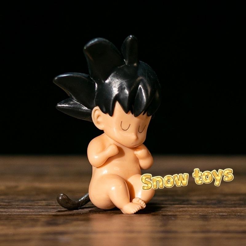 Mô hình Dragon Ball - Mô hình Songoku Goku Young - Goku cầm khăn cởi trần chuồng đi tắm trong chậu - Cao 9~11cm