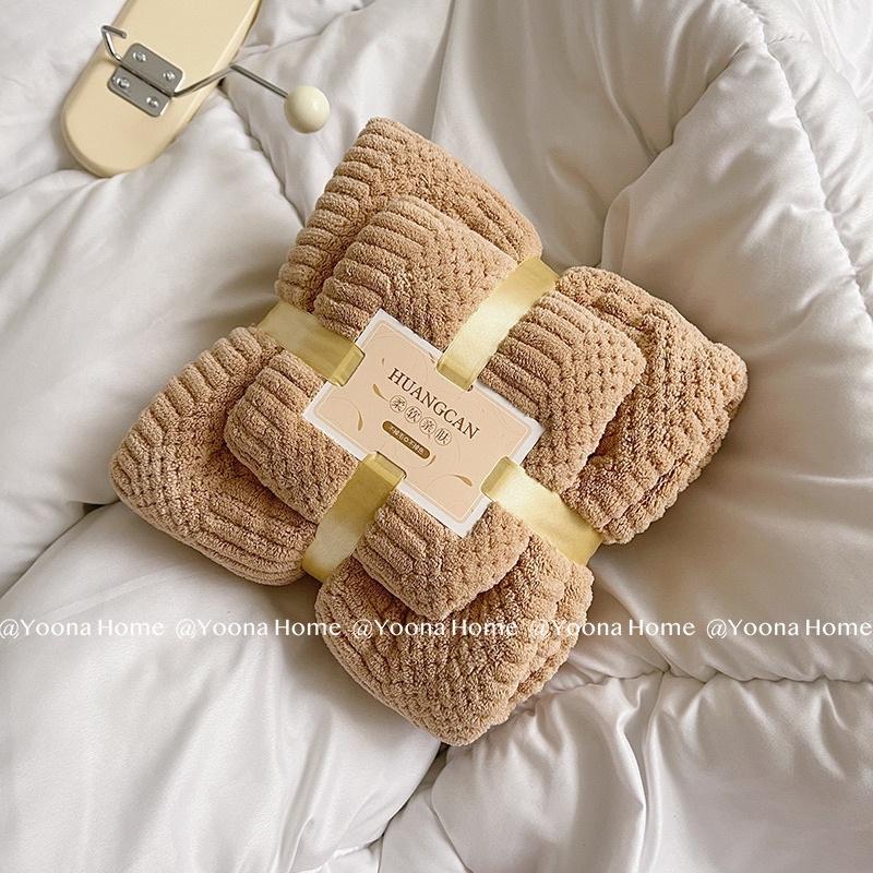 Set 2 khăn tắm lông cừu phong cách Hàn Quốc siêu mền mịn thấm hút nước - Combo 2 khăn tắm và khăn mặt cao cấp xuất Hàn