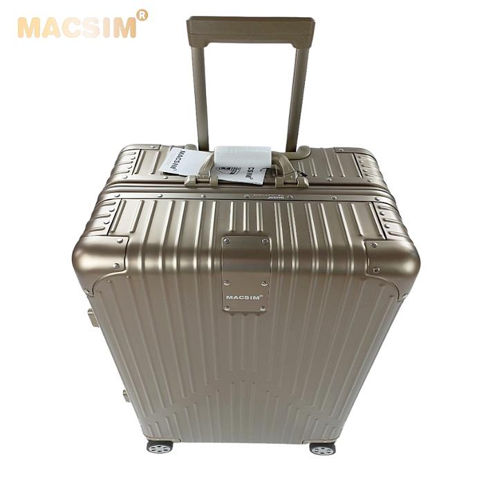 Vali hợp kim nhôm nguyên khối MS1104 Macsim cao cấp màu ti - gold, cỡ 29 inches