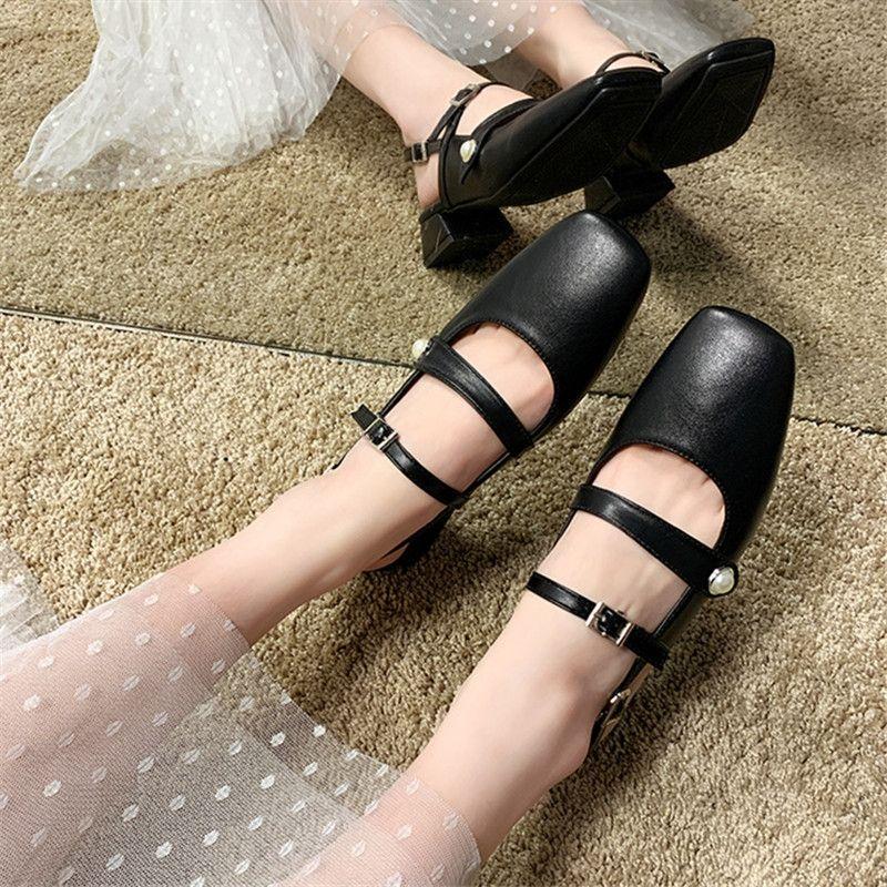 giày cao gót 3p sandal gót tròn ảnh thật