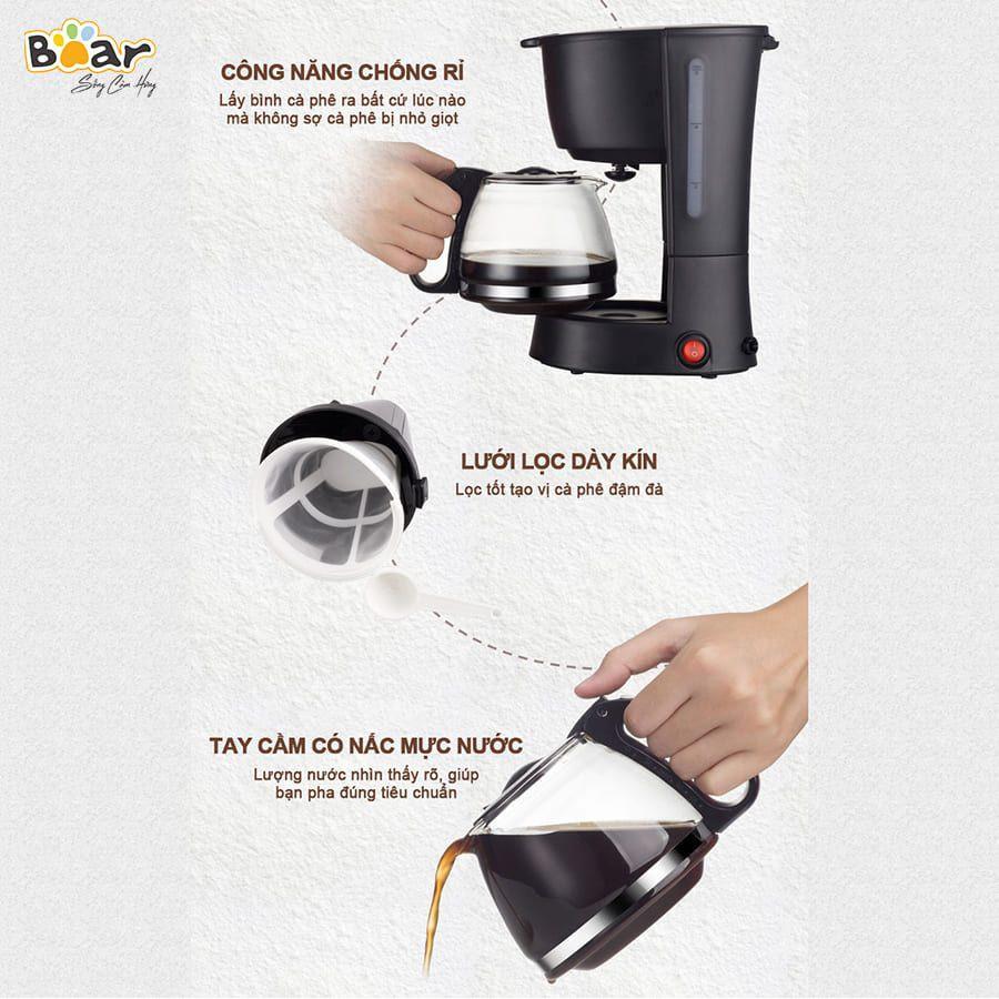 Máy pha cà phê Bear KFJ-403. Máy pha café chính hãng BEAR cao cấp HAGU - Hàng chính hãng