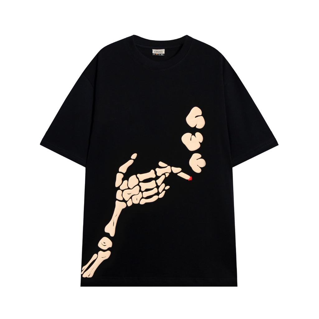 Áo thun SWE form rộng, tay lỡ SMOKED BONE TEE 100% cotton thoáng mát cao cấp, in lụa in hình độc lạ
