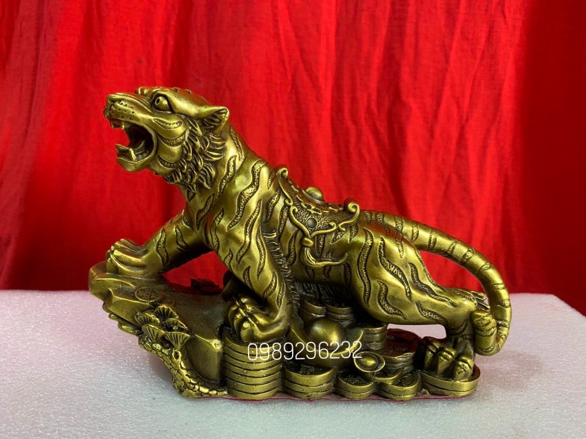 Tượng Hổ phong thuỷ bằng đồng cỡ nhỏ