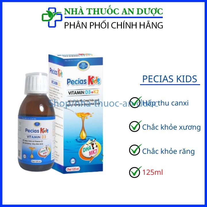 Vitamin D3 Pecias Kids bổ sung Canxi và Vitamin D3, hỗ trợ xương răng chắc khoẻ - 125ml