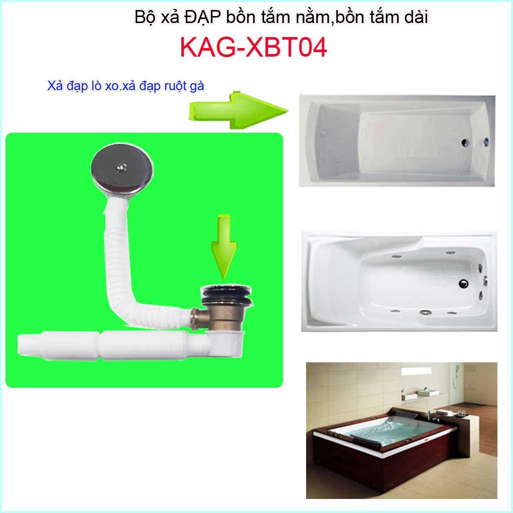 Bộ Xả bồn tắm dài KAG-XBT04, Bộ xả bồn tắm nằm giá tốt hiệu suất sử dụng tốt-xả đạp chân