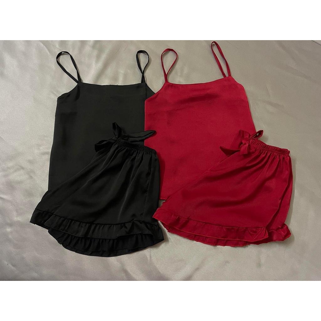 Bộ đồ ngủ sexy mặc nhà, bộ lụa hai dây cao cấp HB06