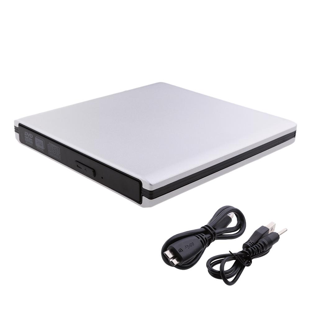 External CD Drive Burner CD Player CD ROM DVD-RW Rewriter with Aluminum Housing USB 3.0 SATA Optical Drive for Mac Air Pro Windows 10 / Win7 / Win 8 Desktop Laptop