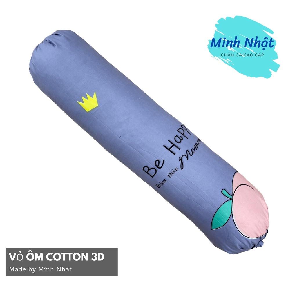 Vỏ gối ôm Cotton 3D Minh Nhật kích thước 35x100cm