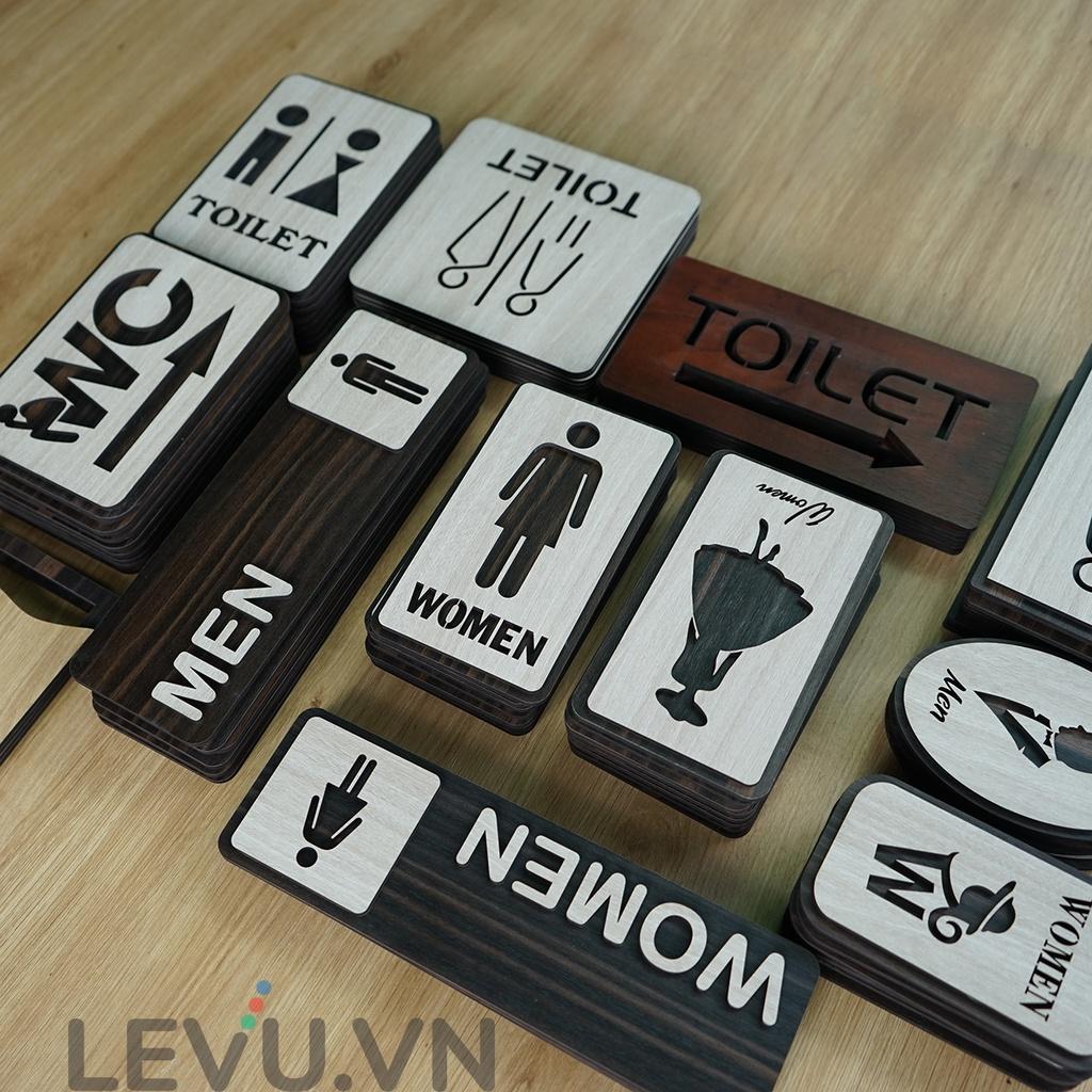 Bảng Gỗ Men Women Toilet Vintage Decor LEVU TL09