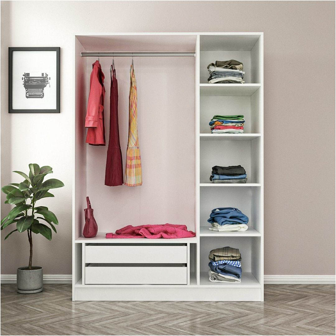 Tủ quần áo gỗ hiện đại SMLIFE Combinos | Gỗ MDF dày 17mm chống ẩm | D135xR52xC190cm