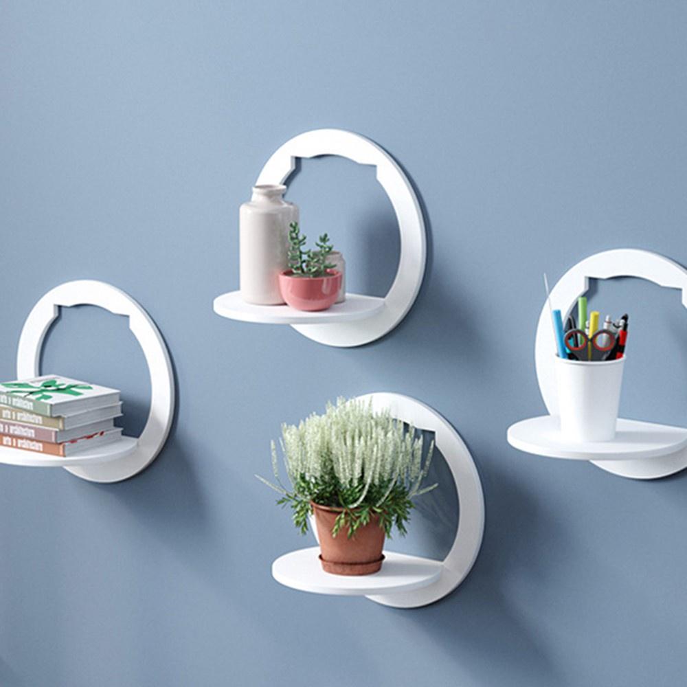 Combo 3 Kệ Dán Tường Đựng Chậu Cây, Vật Dụng Hình Tròn, Vuông, Lục Giác, Trang trí Kệ Treo Tường Tiện Lợi