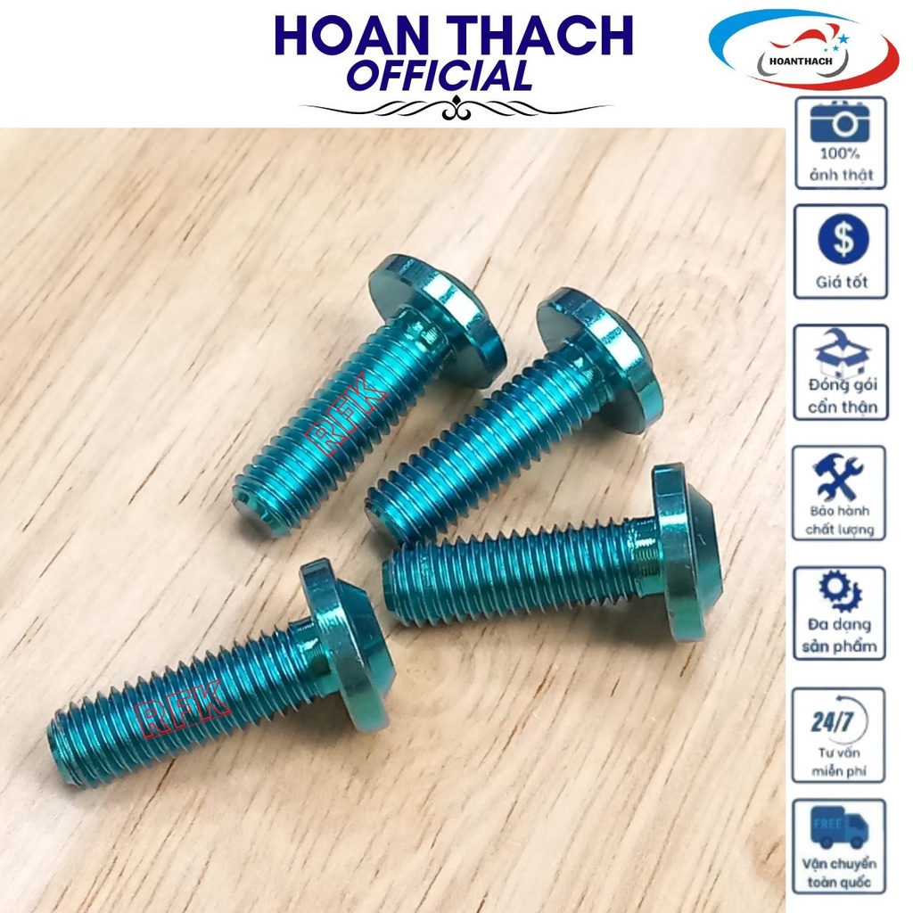 Ốc Gr5 8L25 Đầu Dù Mỏng Xanh Lục Bảo Dùng cho nhiều dòng xe SP012454 (giá 1 con)