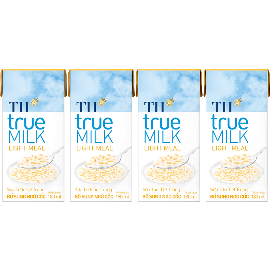 Thùng 48 Hộp Sữa Tươi Tiệt Trùng Ngũ Cốc TH True Milk Light Meal 180ml