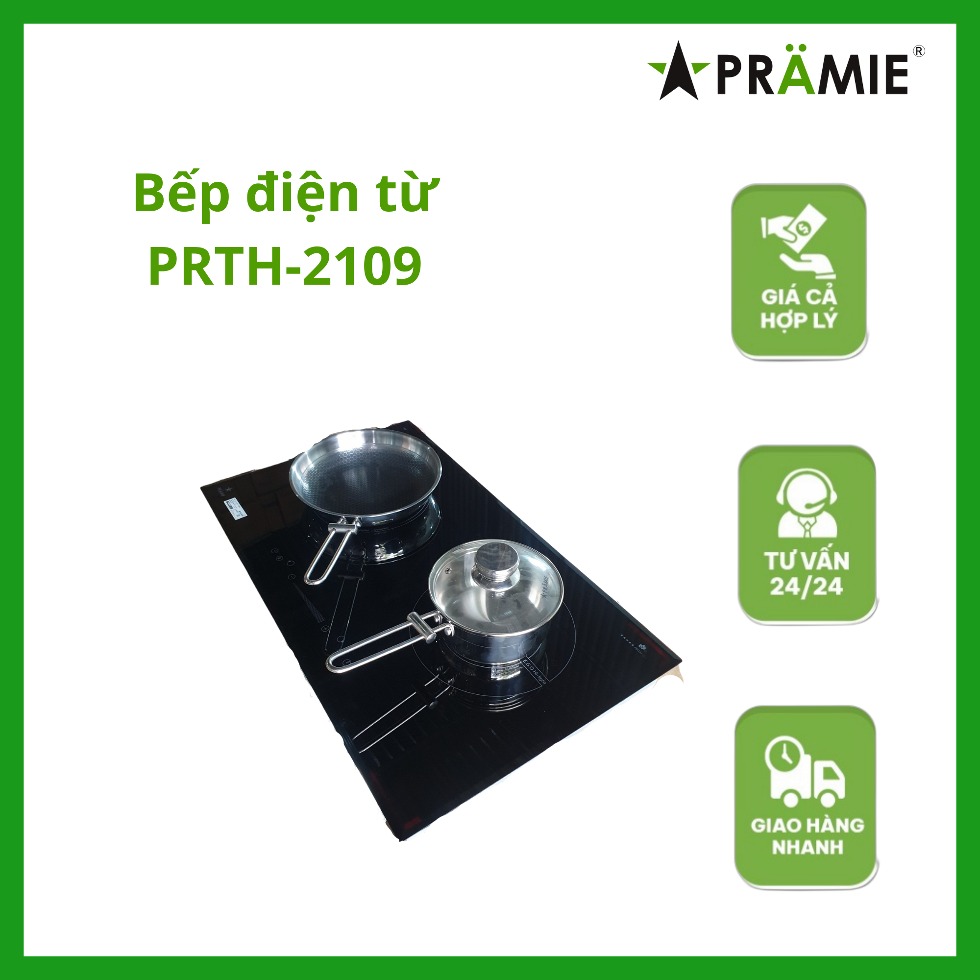 Bếp điện từ đôi Pramie PRTH -2109 _Môt từ một hồng ngoại_hàng nhập khẩu Thái Lan