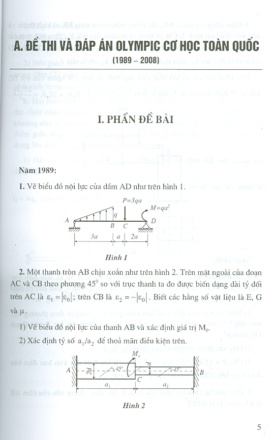 Tuyển Tập 20 Năm Olympic Cơ Học Toàn Quốc 1989 - 2008: Sức Bền Vật Liệu - Đề Thi, Lời Giải, Bài Tập Chọn Lọc