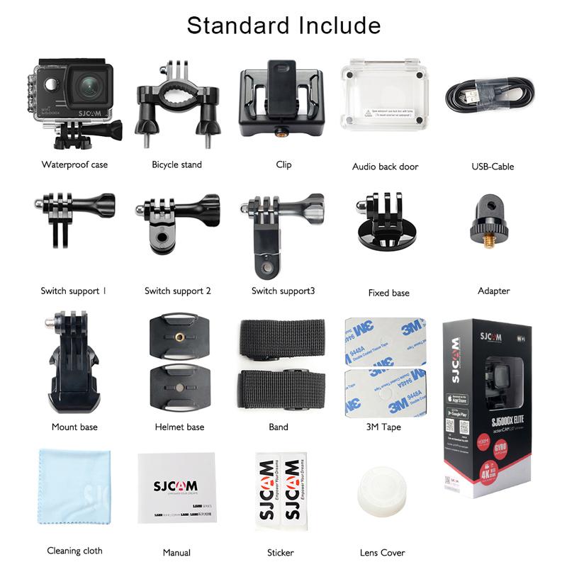 SJCAM SJ5000X Camera Hành Động Elite 4K 24FPS 2K@30fps WiFi Lặn 30M Chống Nước Con Quay Hồi Chuyển Mũ Bảo Hiểm Chống Rung Camera Lặn Sprots DV