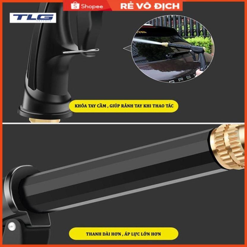 Bộ dây và vòi xịt rửa xe tưới cây tăng áp,vòi xịt rửa,vòi tưới cây 810-2498 (dây xám- cút nối xanh)