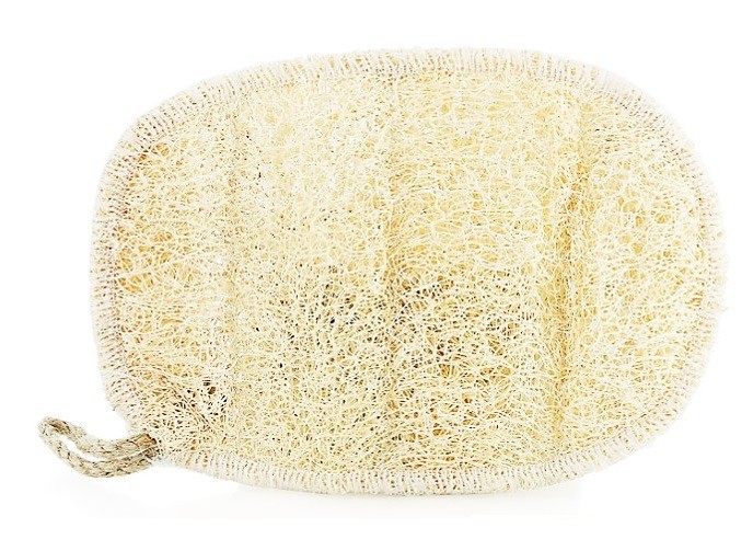 Bông tắm xơ mướp oval ECOLIFE KOREA tặng xà phòng tắm Noni - Oval Natural Loofah Bath Sponge