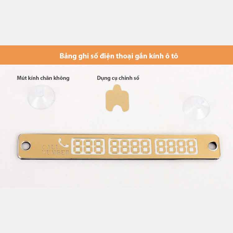Thẻ Đỗ Xe Ghi Số Điện Thoại Liên Hệ Khẩn Cấp Gắn Kính Dạ Quang