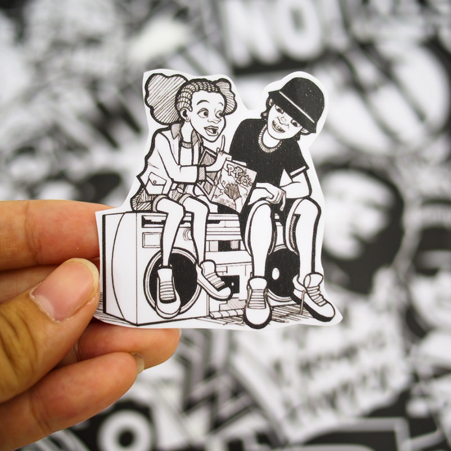 Set 100 Sticker - Black White