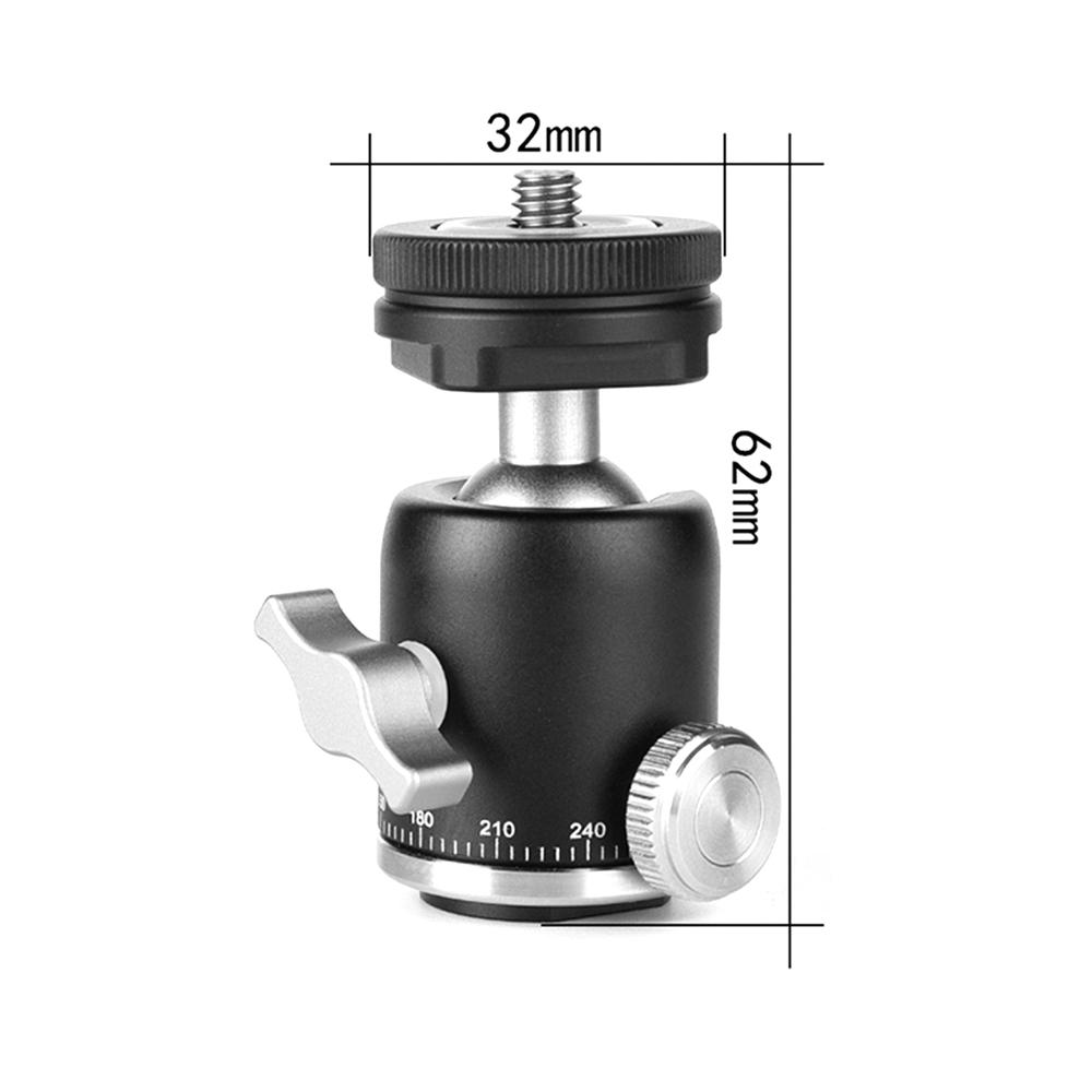 Hợp kim nhôm đa ​​chức năng Đầu toàn cảnh với Đế gắn giày nóng 1/4 Inch 360 °  Ballhead Ballhead