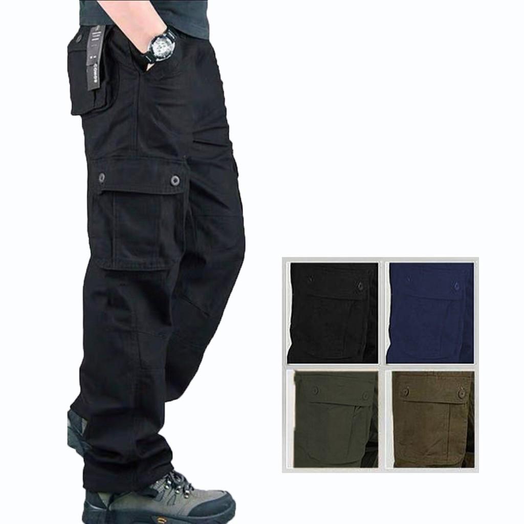 Quần Kaki Nam Ống Suông Lưng Chun Phối Túi Thời Trang Zenkonam MEN QUAN 049 (đen)