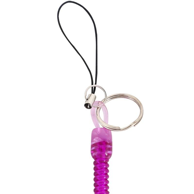 Lobster Hook Purple Blue Spring Stretchy Coil Keyring Keychain Strap Rope Cord