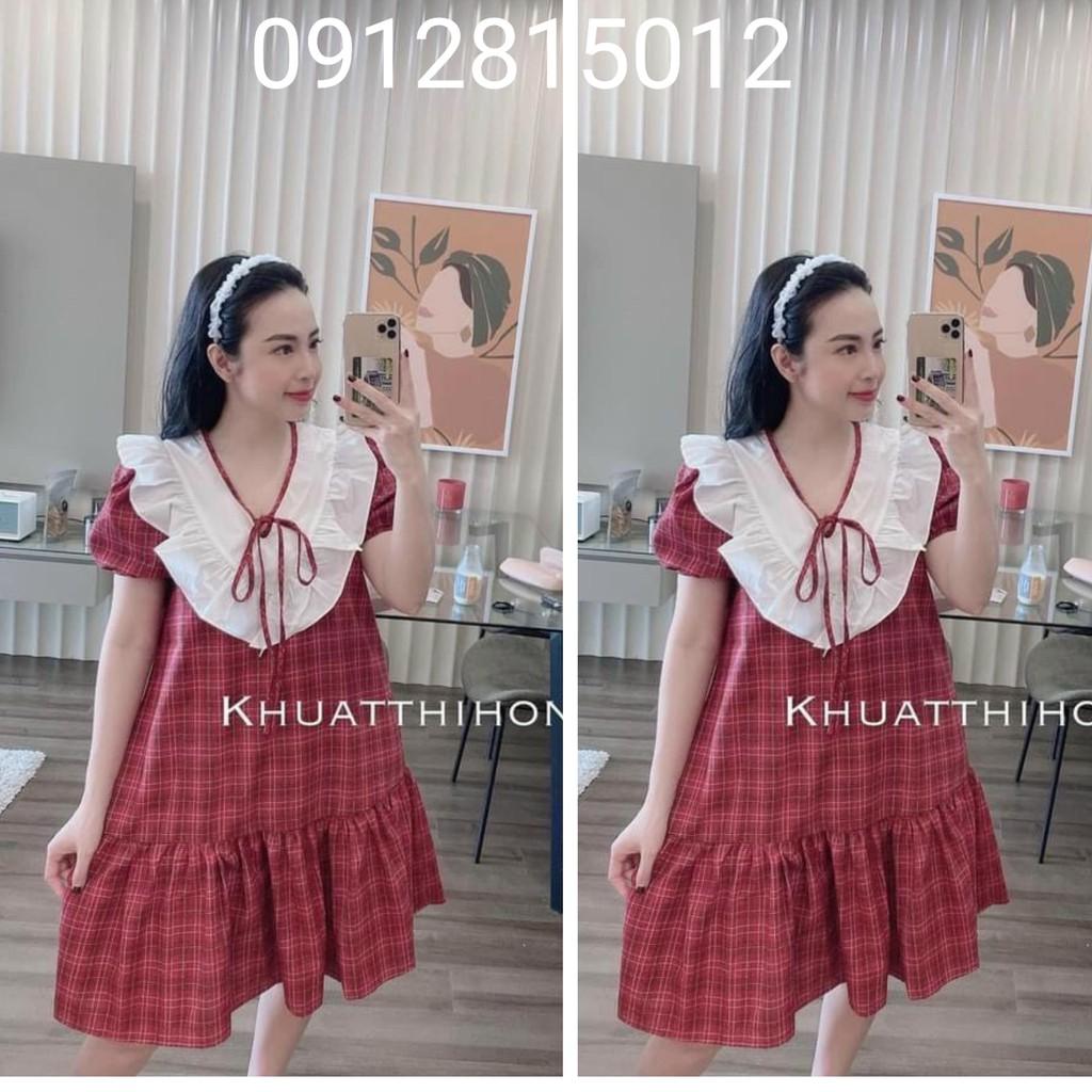 Váy bầu công sở thiết kế dáng suông chất lụa hàn châu freesize tới 70kg