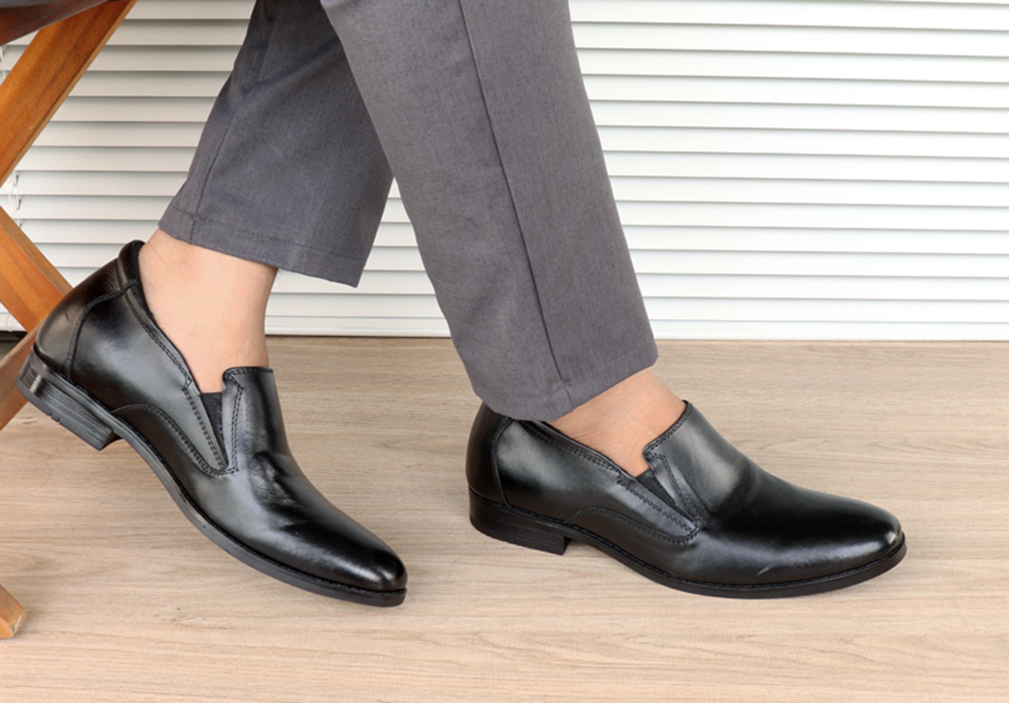 GIÀY TĂNG CHIỀU CAO GIÀY CAO DÀNH CHO NAM GIỚI S1010 ĐEN TRƠN - CAO 6CM GIÀY ĐỘN NAM CAO VƯỢT TRỘI
