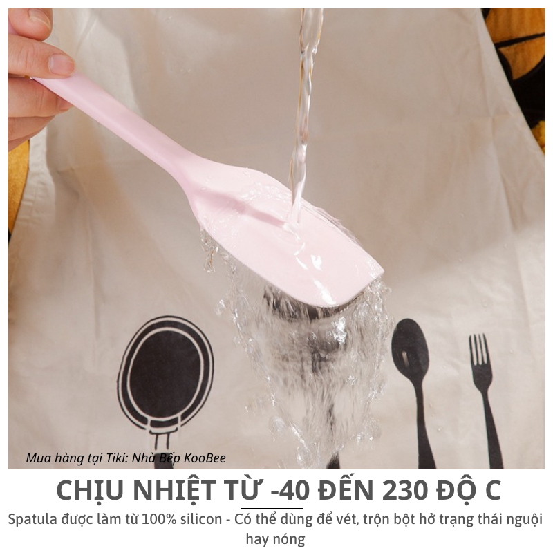 Phới trộn bột spatula silicon chịu nhiệt, đúc liền dùng để đánh bột, vét kem, đảo lật thức ăn KooBee
