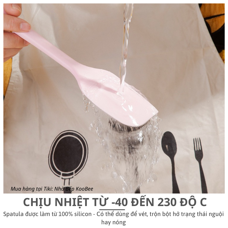 Phới trộn bột spatula silicon chịu nhiệt, đúc liền dùng để đánh bột, vét kem, đảo lật thức ăn KooBee (PKB03)