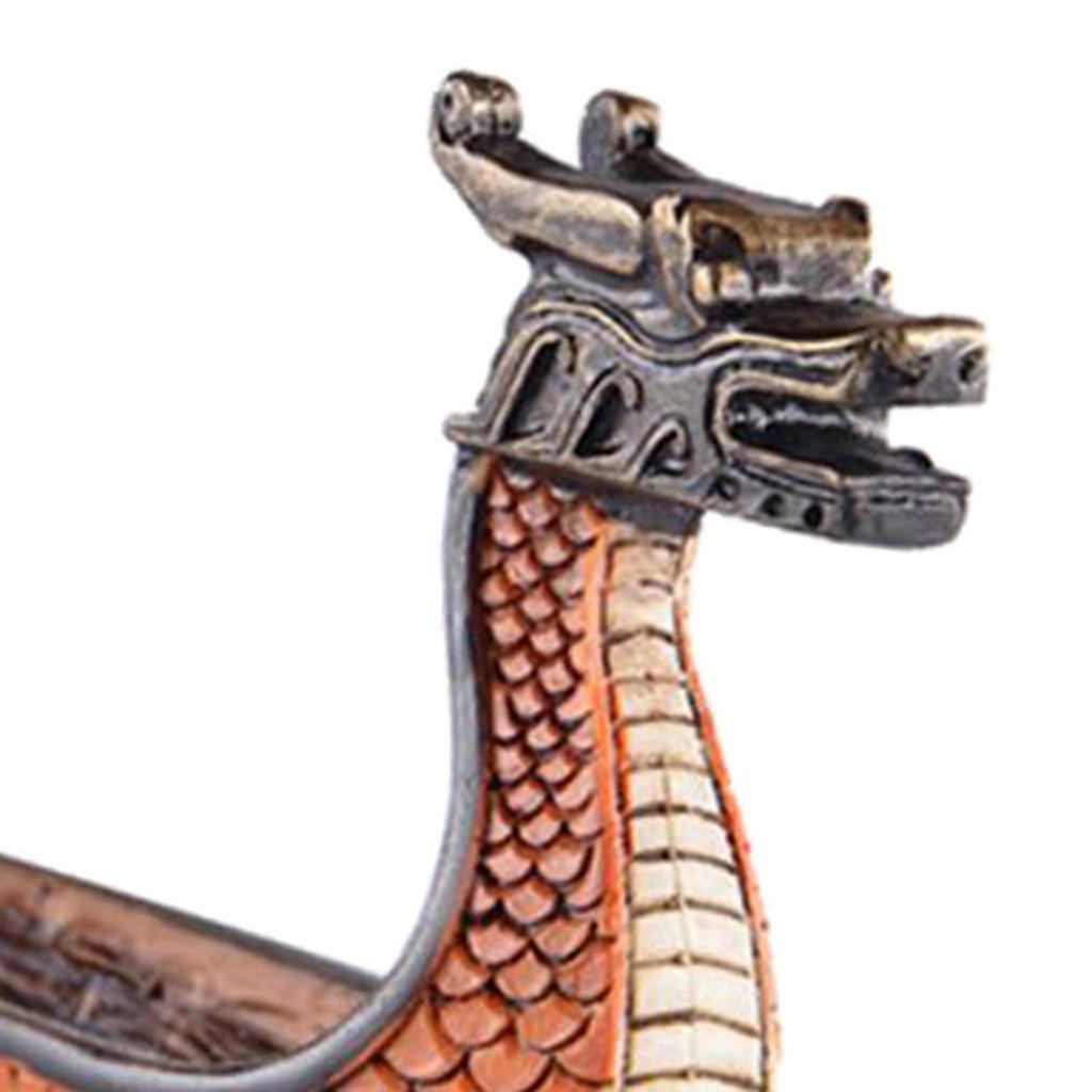 Dragon on Viking Boat Ornament Incense Burner Resin Incense Stick Holder