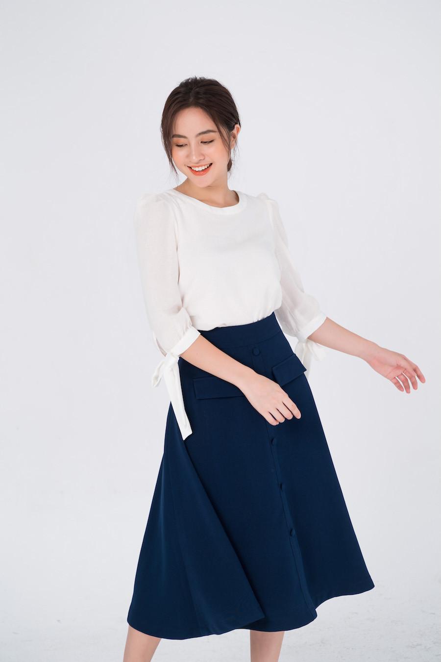 De Leah - Áo Suông Tay Lửng Nơ