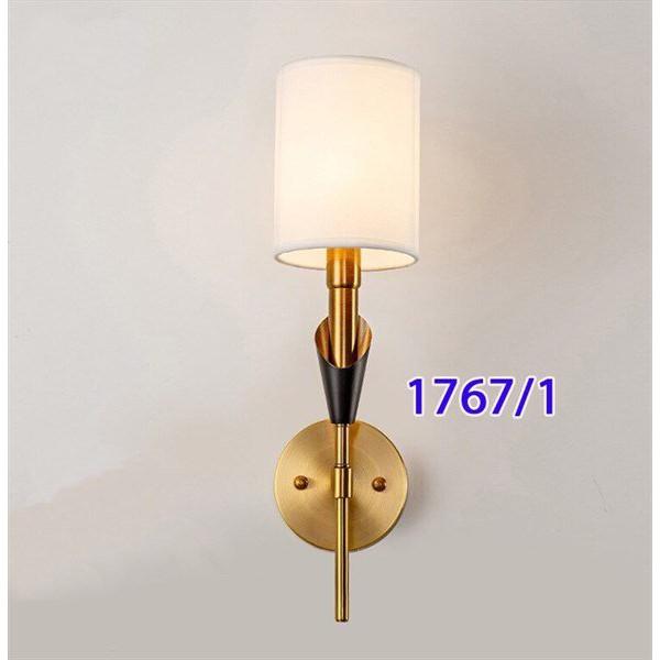 Đèn tường thân mạ vàng cao cấp chao vải trắng Đèn tường decor  trang trí Tg1767