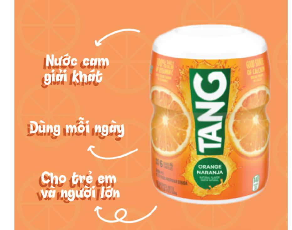 [Date 06/2025] Bột Pha Nước Cam Tang Orange hủ 566g từ Mỹ