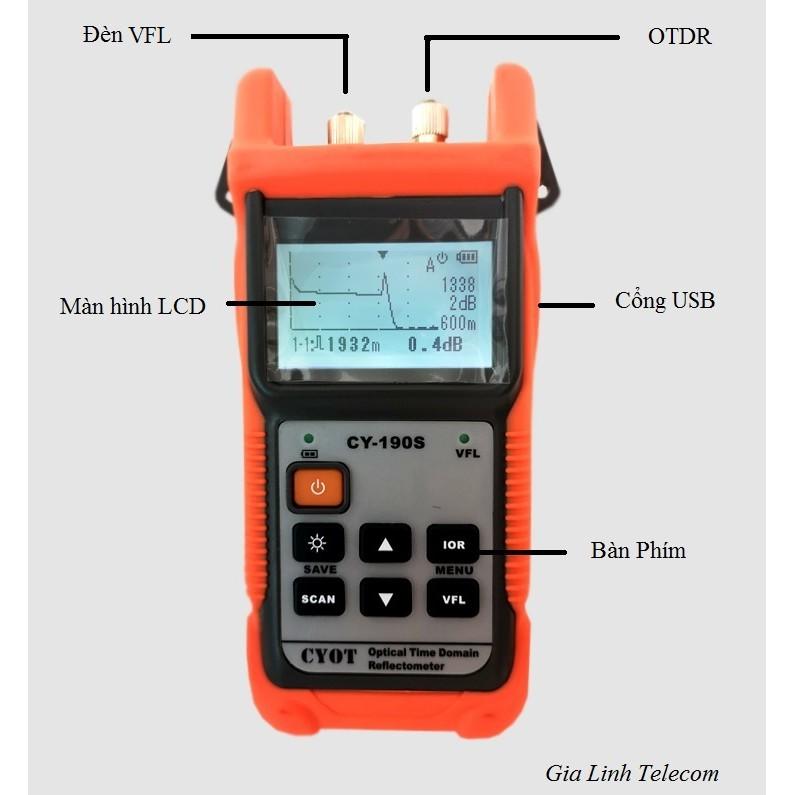 Máy đo điểm đứt cáp quang OTDR CY190S chuẩn SC/APC Tiếng Việt